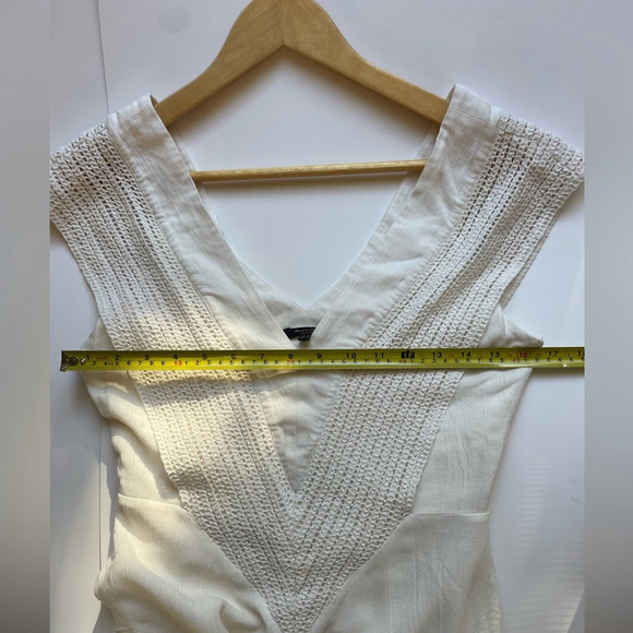 massimo dutti Cream Maxi Dress wirh wide collar - Picture 7 of 8